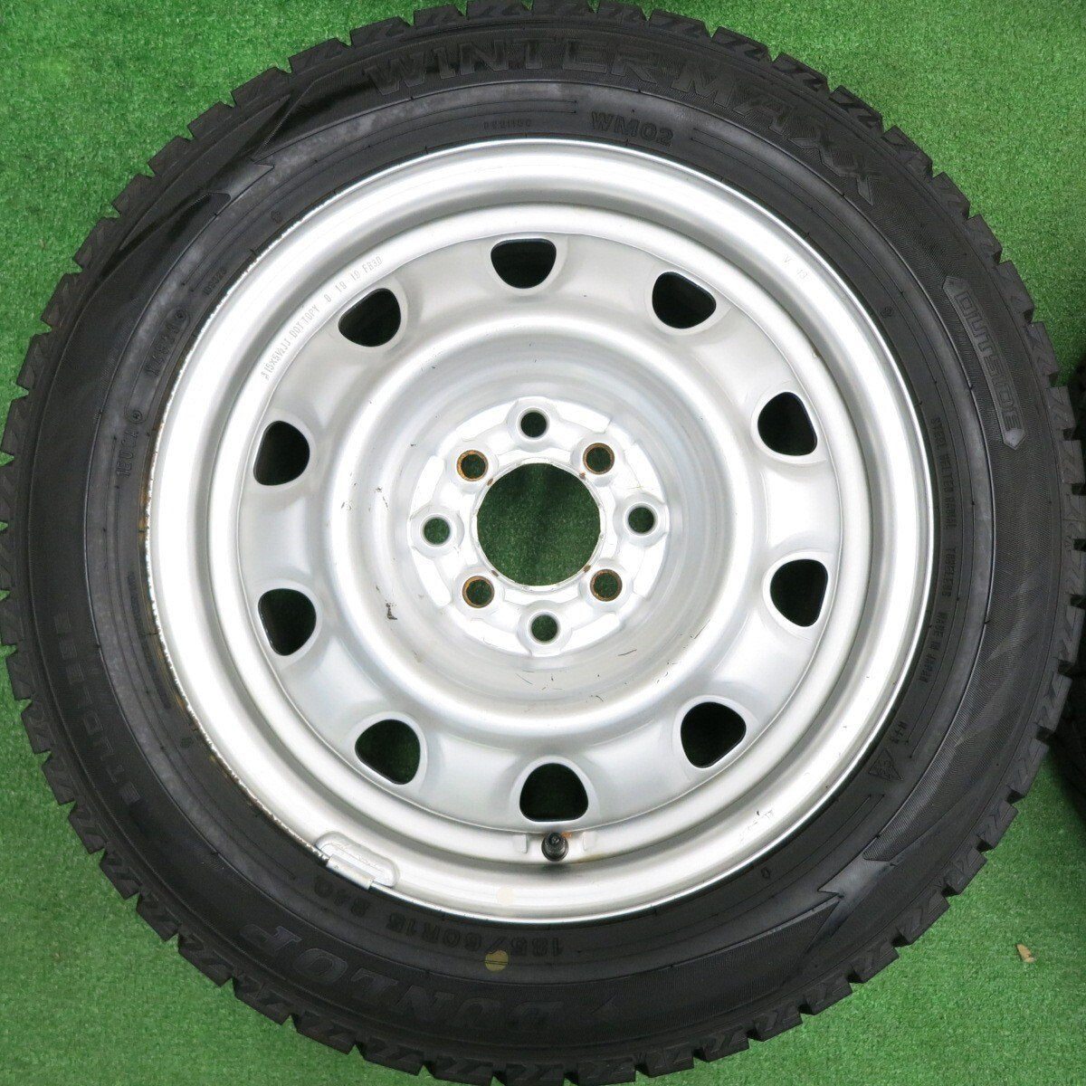 バリ溝！23年！9.5分以上★スタッドレス 185/60R15 ダンロップ ウインターマックス WM02 TOPY スチール 15インチ PCD100 114.3/4H マルチ★4111203HAス