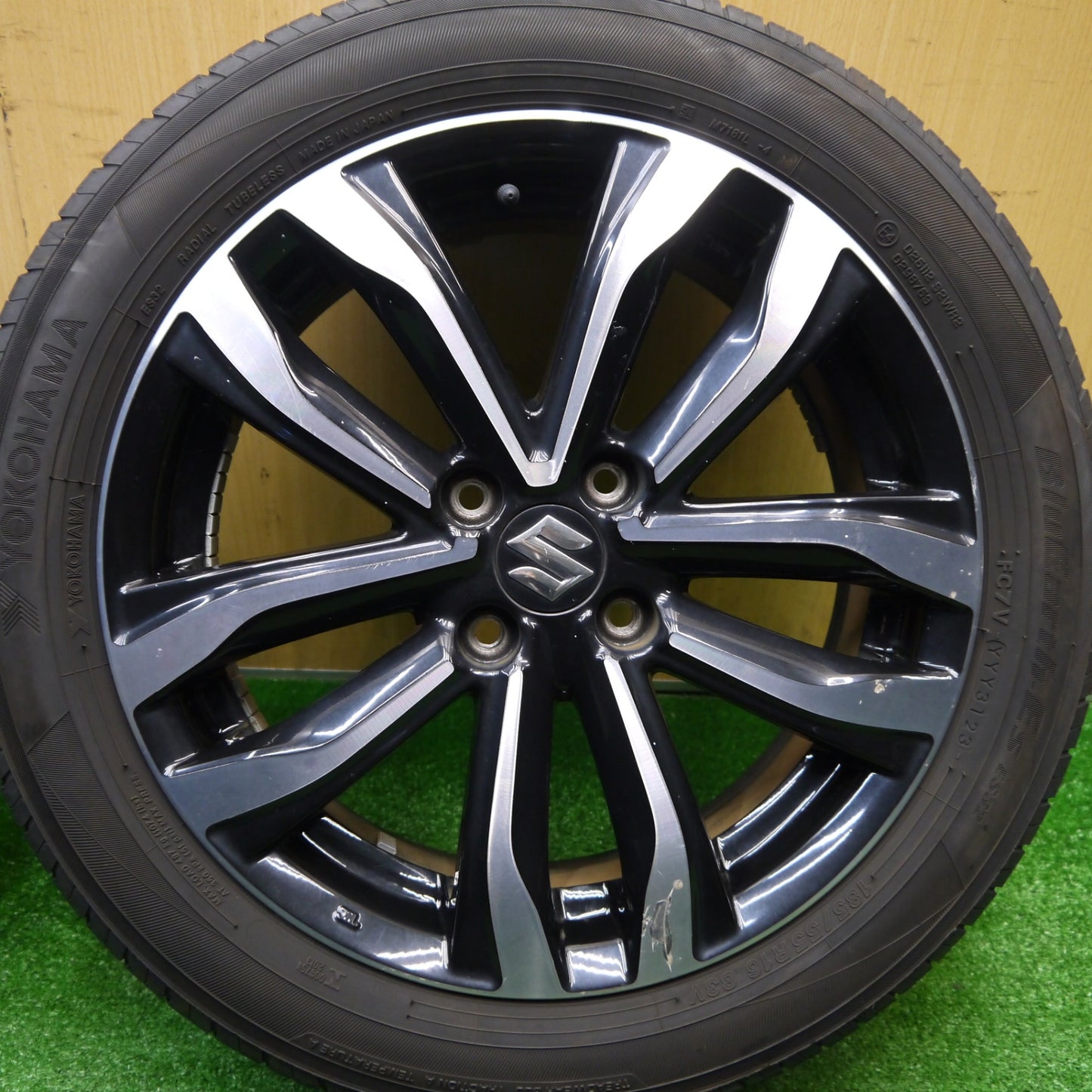 バリ溝！23年！9.5分★スズキ ZC72S スイフト 純正 185/55R16 ヨコハマ BluEarth-ES ES32 ブリヂストン NEWNO ニューノ 16インチ PCD100/4H★5110402Hノ