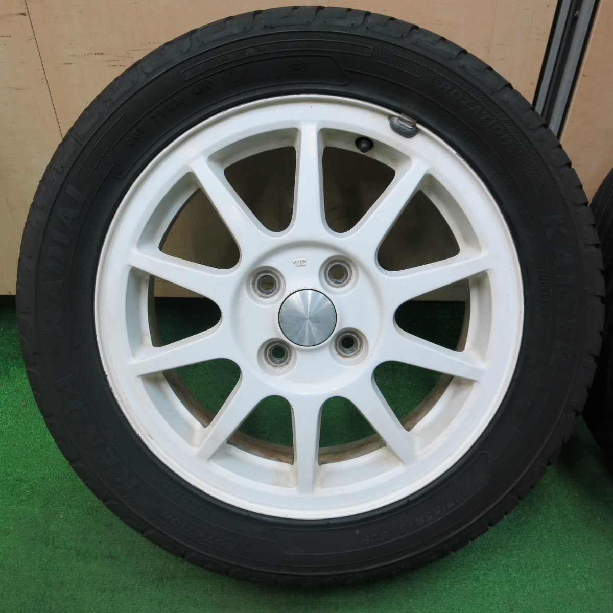 [送料無料] バリ溝！9.5分★スズキ スイフト スポーツ 純正 185/55R15 ケンダ ラジアル カイザー 15インチ PCD100/4H★4051316ナノ