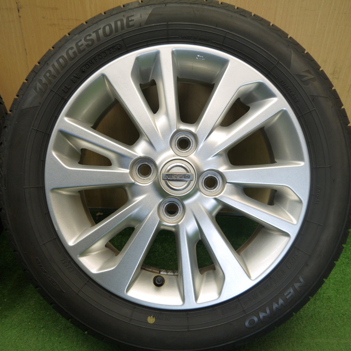 バリ溝！25年！キレイ！ほぼ10分★日産 デイズ ルークス 純正 155/65R14 ブリヂストン NEWNO ニューノ 14インチ PCD100/4H★6050105Hノ