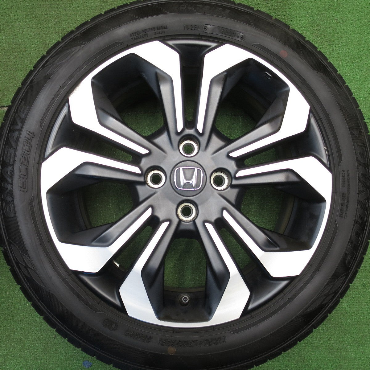 [送料無料] バリ溝！24年！キレイ！9.5分★ホンダ フィット クロスター 純正 185/60R16 ダンロップ エナセーブ EC204 16インチ PCD100/4H★5031012Hノ