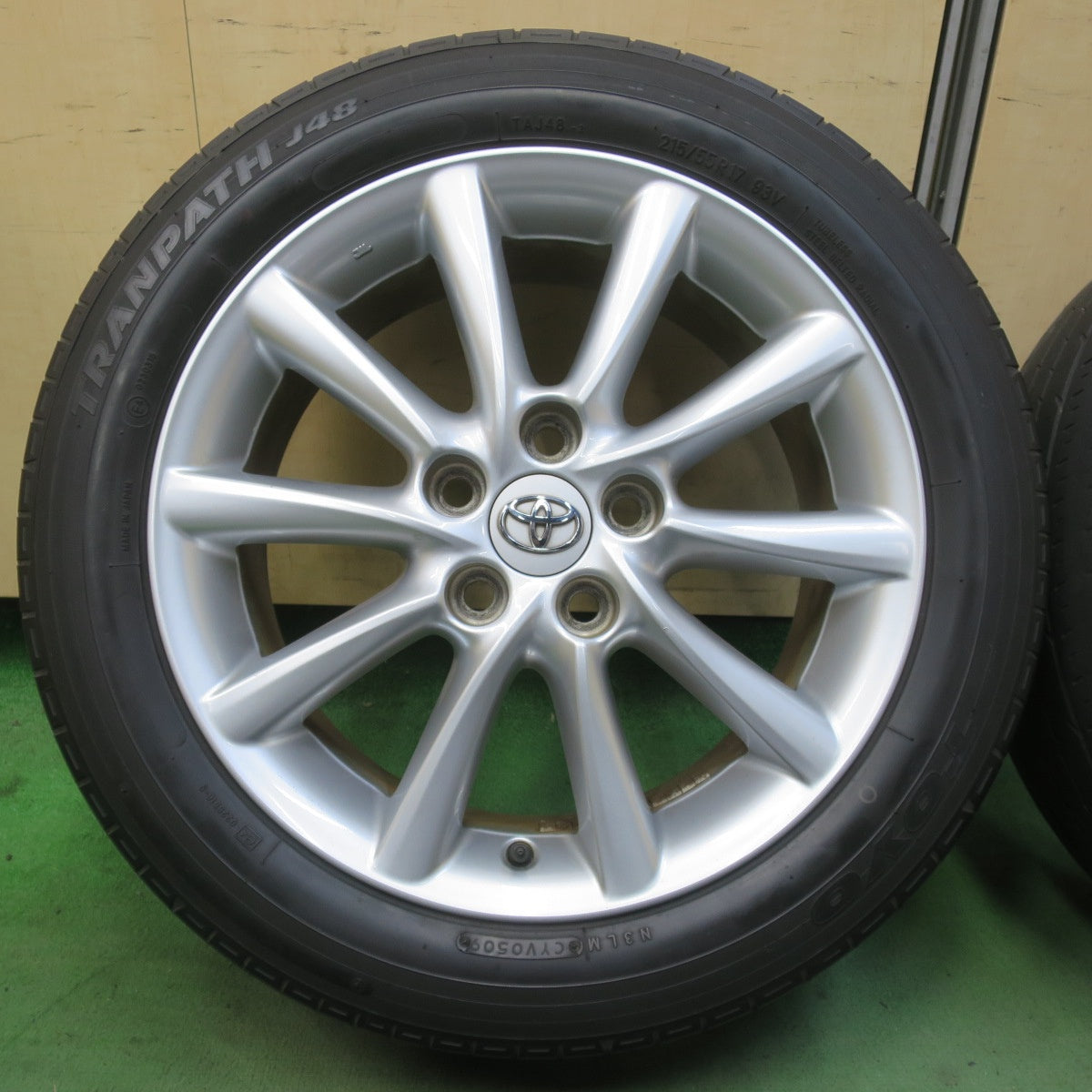 キレイ★トヨタ 50系 エスティマ アエラス 純正 215/55R17 トーヨー トランパス J48 ブリヂストン エコピア PRV 17インチ PCD114.3/5H★6040904イノ