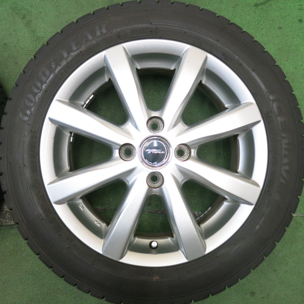 バリ溝！24年！ほぼ10分★スタッドレス 165/65R15 グッドイヤー アイスナビ7 TOPRUN トップラン 15インチ ソリオ ハスラー 等 PCD100/4H★5080907HAス