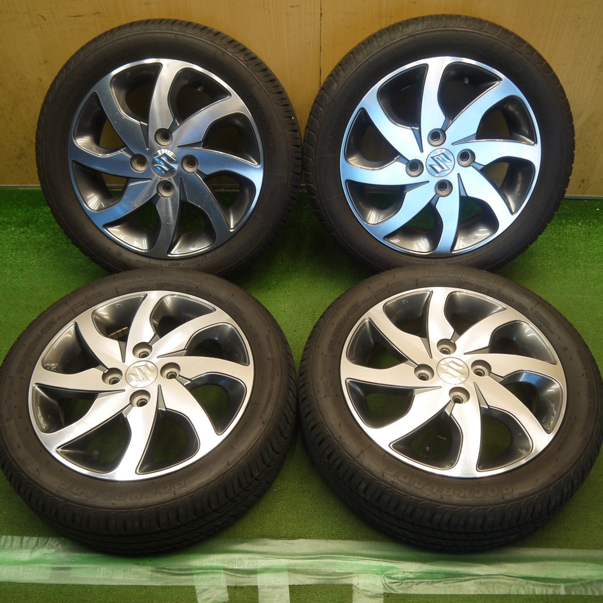 バリ溝！26年！9分◎スズキ パレット SW 純正 165/55R14 ロックブレード ROCK 515 14インチ PCD100/4H◎6091507Hノ