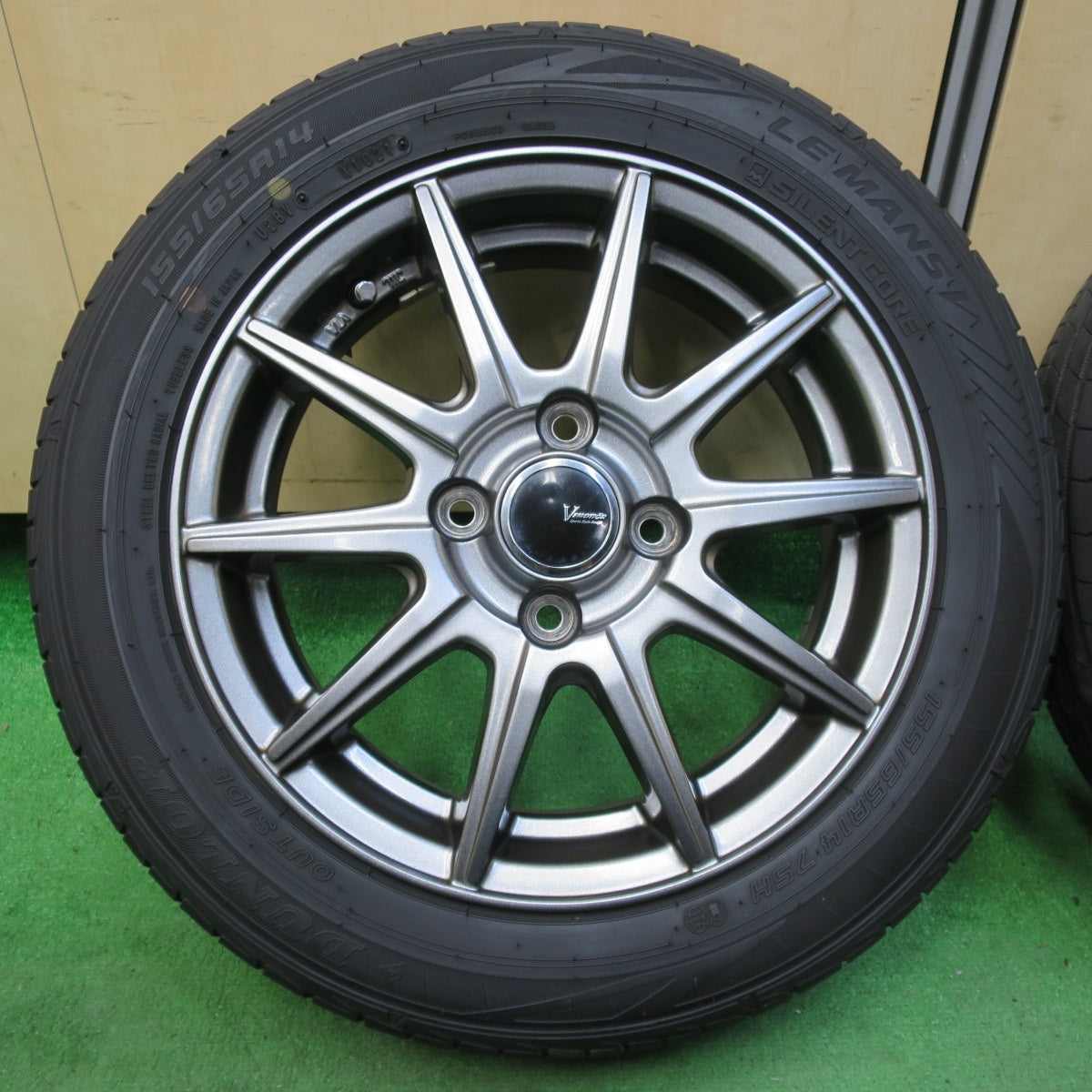 *送料無料* キレイ！21年★155/65R14 ダンロップ LE MANS V VEMOTION Vエモーション ルマン5 14インチ PCD100/4H★4090801イノ