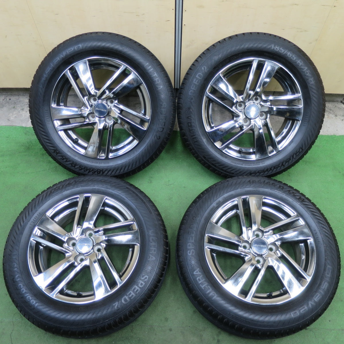 バリ溝！25年！9.5分★日産 ノート ライダー 純正 AUTECH ENKEI 185/65R15 ギスラベッド ULTRA SPEED2 15インチ オーテック エンケイ PCD100/4H★6042703TTス
