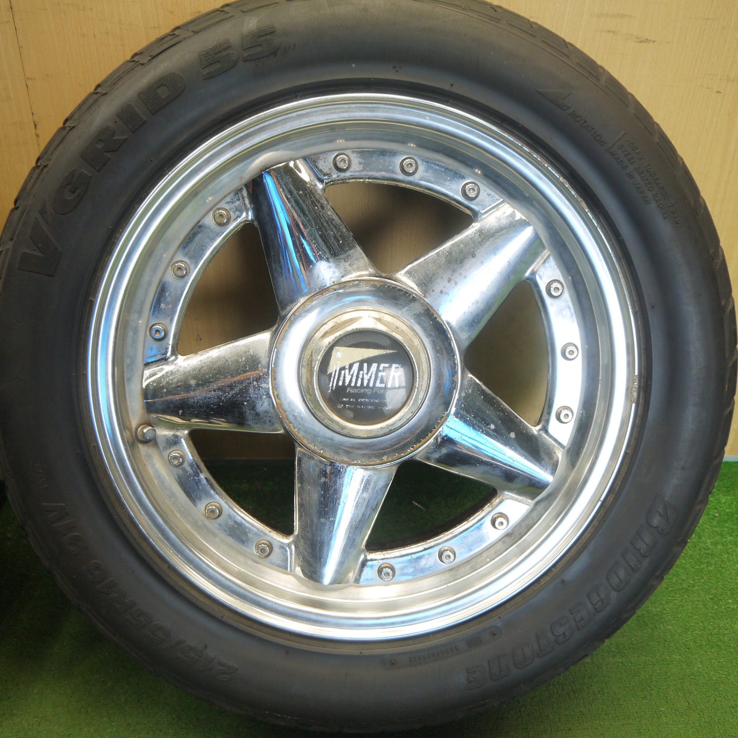 4本価格◎当時物 旧車 IMMER Racing Forg 215/55R16 225/50R16 ブリヂストン V'GRID 55 ヨコハマ GRAND PRIX M5 16インチ PCD114.3/5H◎6071301Hノ