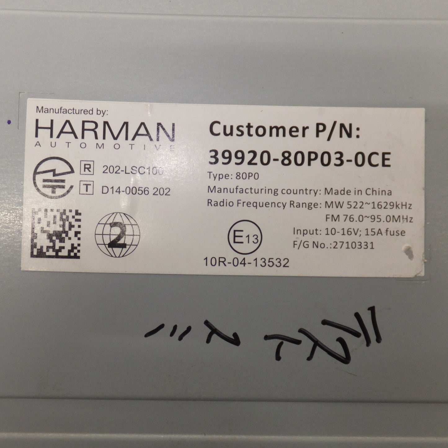 [送料無料] 現状品★HARMAN製 スズキ 純正 メモリーナビゲーション 80P0 39920-80P03-0CE[16]★