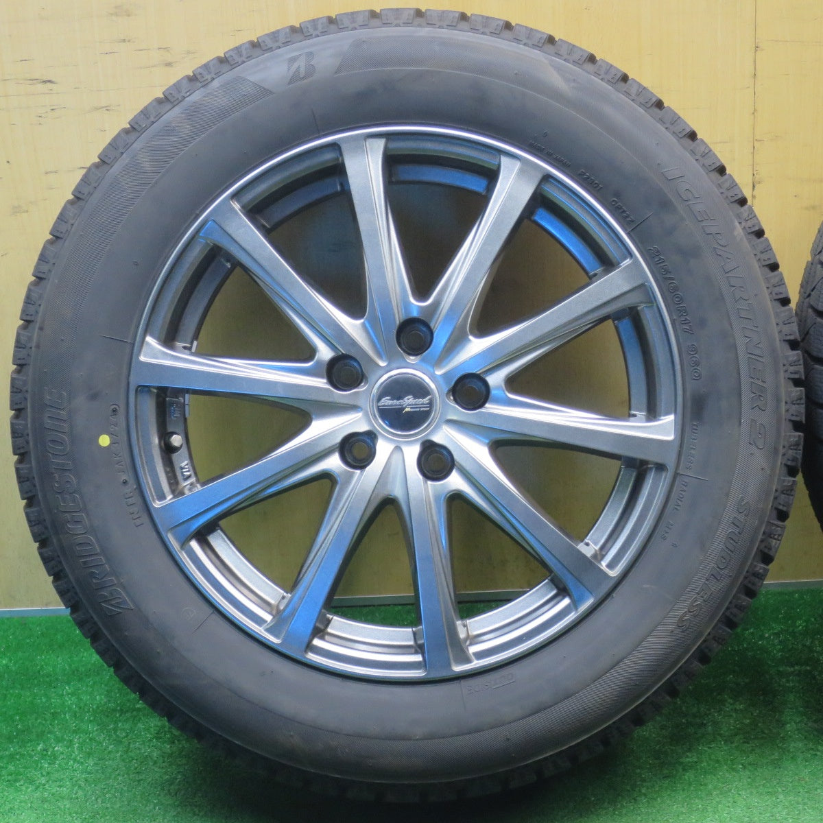 超バリ溝！24年！キレイ！ほぼ10分★スタッドレス 215/60R17 ブリヂストン アイスパートナー2 EuroSpeed MANARAY SPORT ユーロスピード 17インチ PCD114.3/5H★5120403NJス