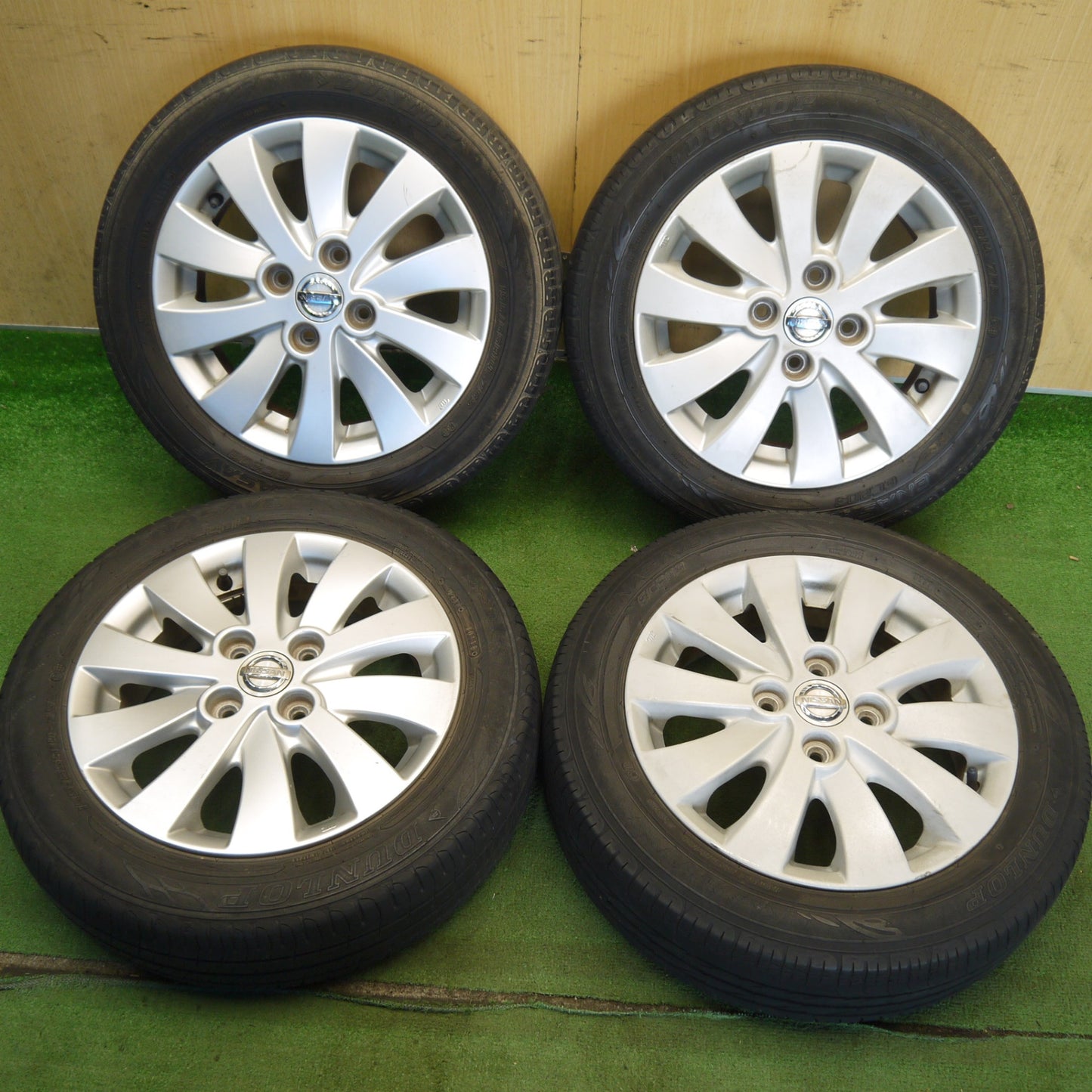 4本価格◎日産 モコ 純正 155/65R14 ダンロップ エナセーブ EC203 14インチ PCD100/4H◎6070803Hノ