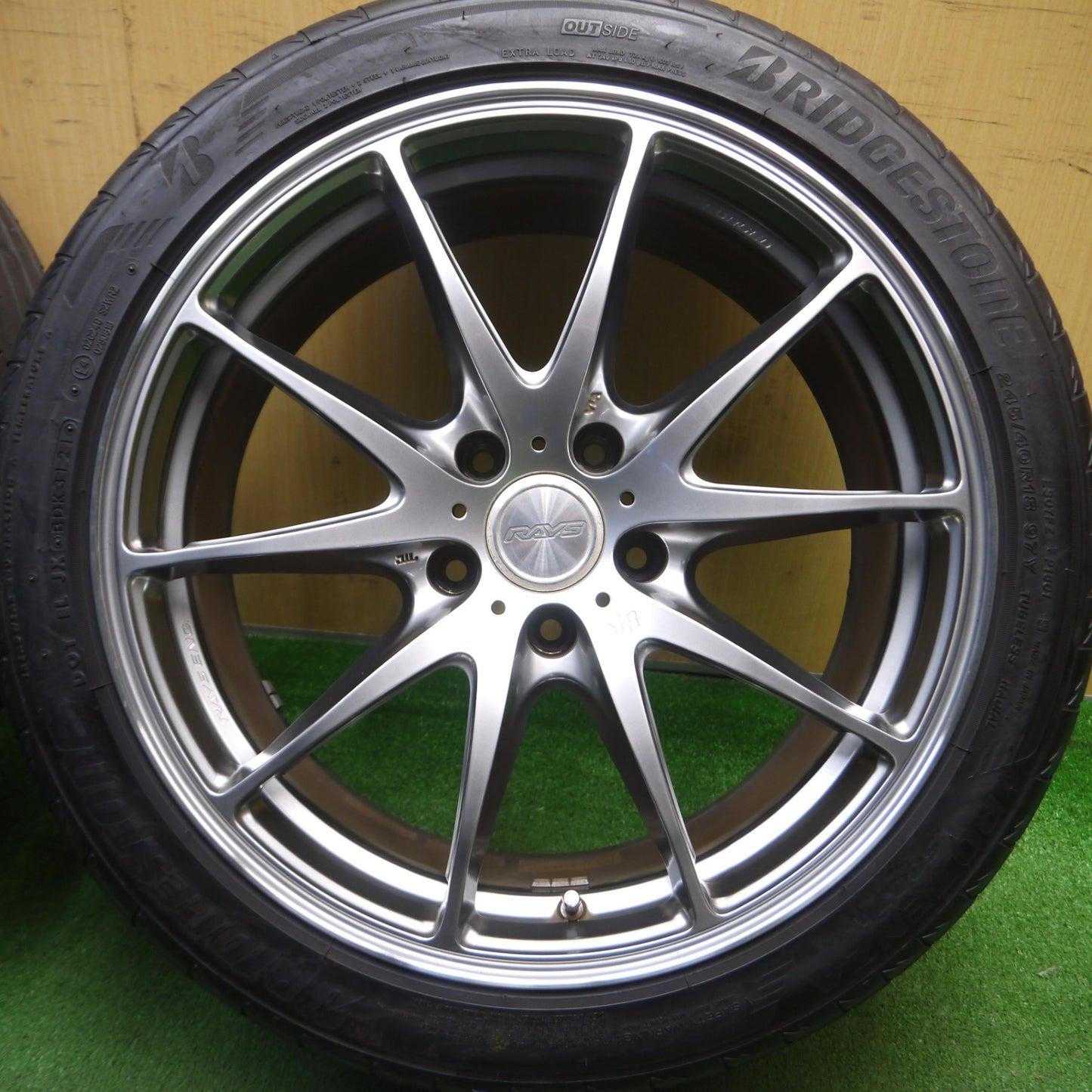 [送料無料] キレイ！21年★RAYS VR G25 鍛造 225/45R18 245/40R18 ブリヂストン ポテンザ S007A レイズ 18インチ PCD114.3/5H★5013113Hノ
