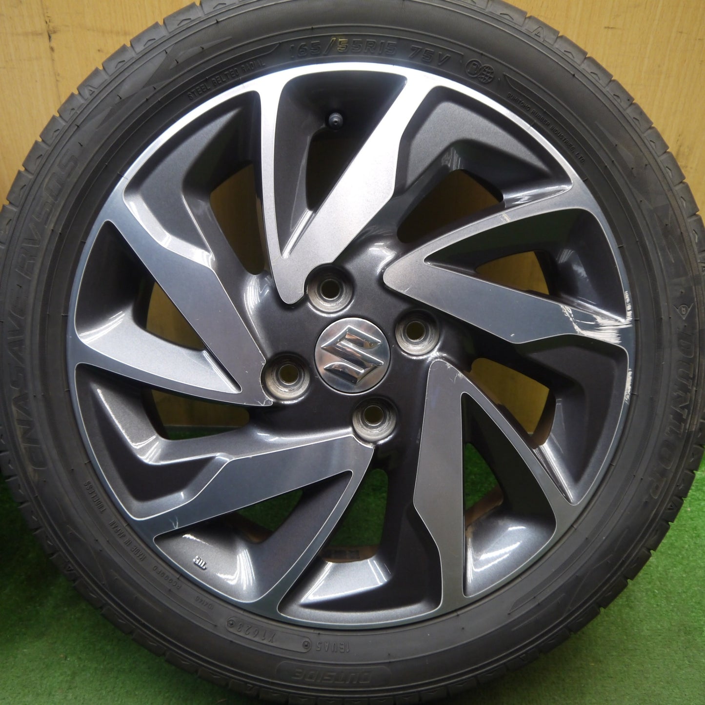 4本価格！23年★スズキ スペーシア カスタム 純正 165/55R15 ダンロップ エナセーブ RV505 15インチ PCD100/4H★5092905Hノ