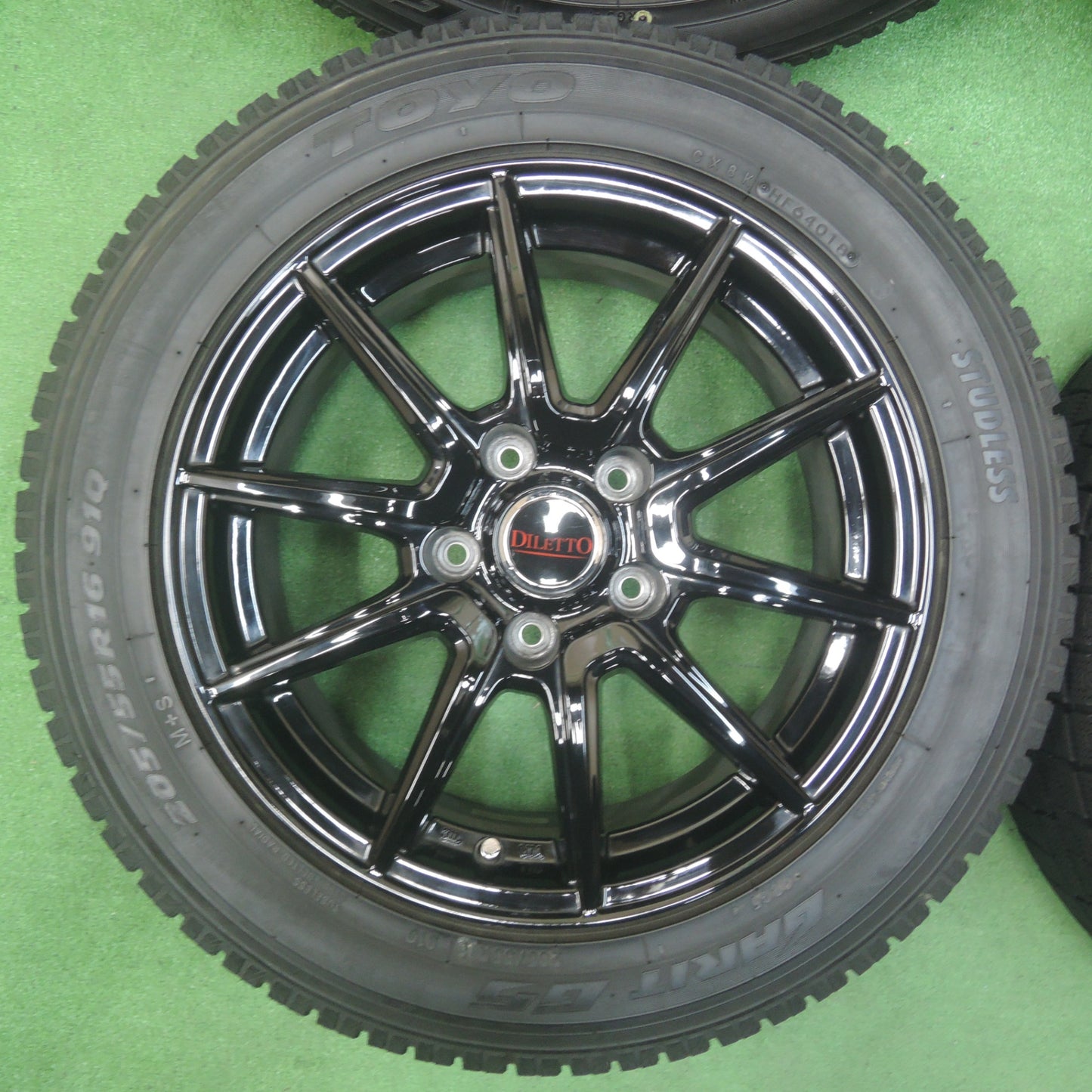 *送料無料* バリ溝！キレイ！9.5分★スタッドレス 205/55R16 トーヨー ガリット G5 DILETTO ディレット 16インチ PCD114.3/5H★4033008SYス