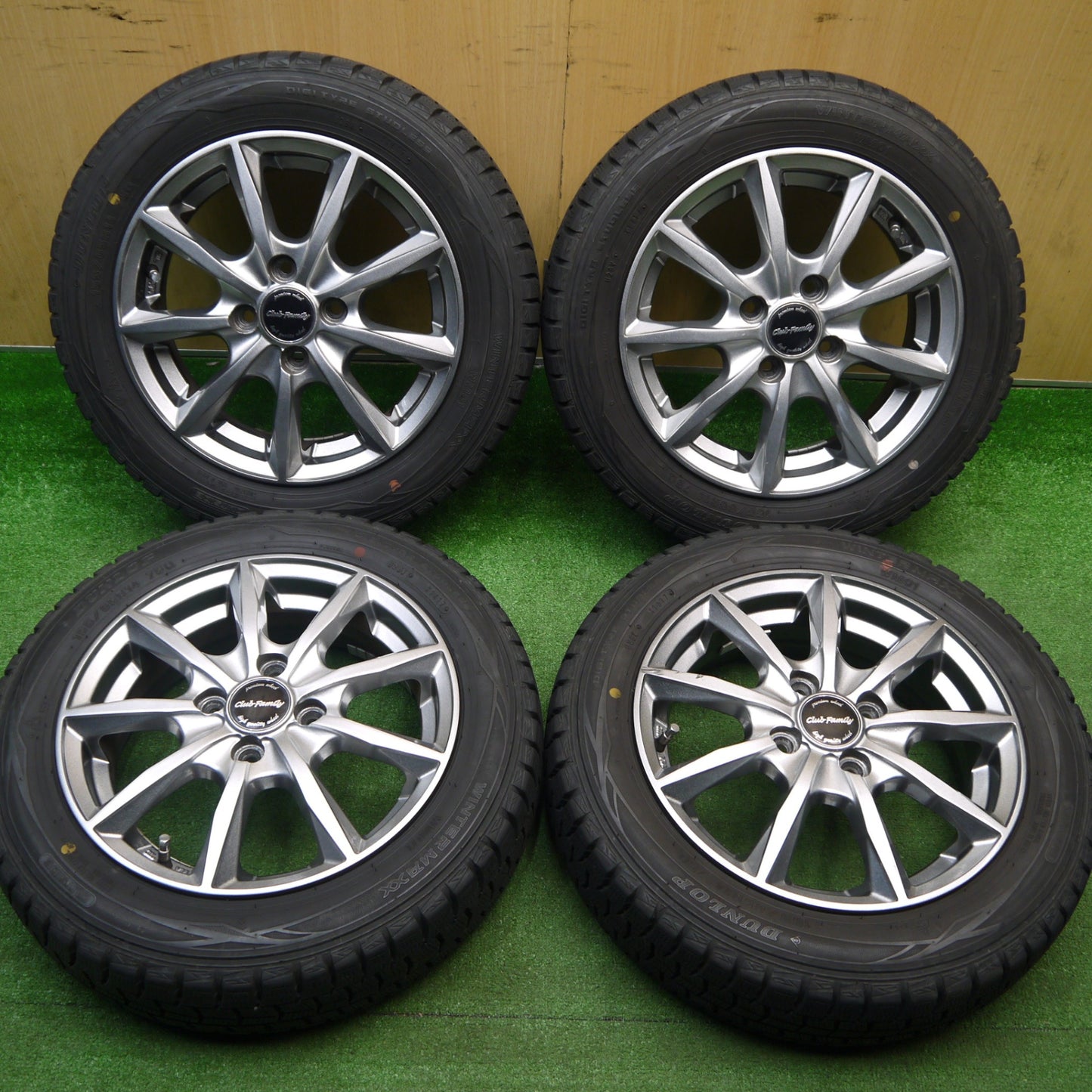 バリ溝！キレイ！8.5分★スタッドレス 155/65R14 ダンロップ ウインターマックス WM01 Club Family クラブファミリー 14インチ PCD100/4H★5120208Hス