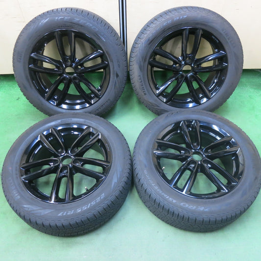 バリ溝！22年！キレイ！9分★BMW MINI 等 MAK OXFORD 225/55R17 スタッドレス ピレリ アイスゼロ アシンメトリコ オクスフォード 17インチ PCD112/5H★5100601SKス