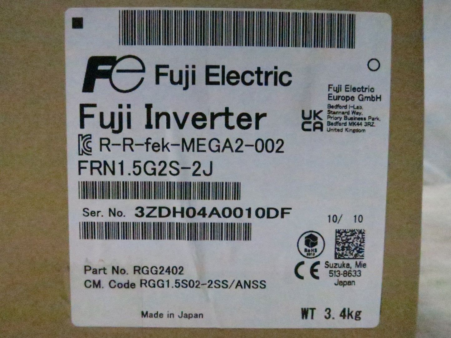 [送料無料] 未使用◆富士電機 高性能多機能 インバーター FRN1.5G2S-2J 3相 200V 1.5kw  USBポート 搭載◆