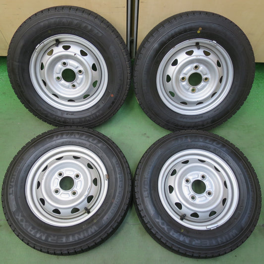 バリ溝！24年！9分◎スタッドレス 145/80R12 80/78N ダンロップ ウインターマックス LV01 for VAN スチール ホイール 12インチ PCD100/4H◎6091103イス