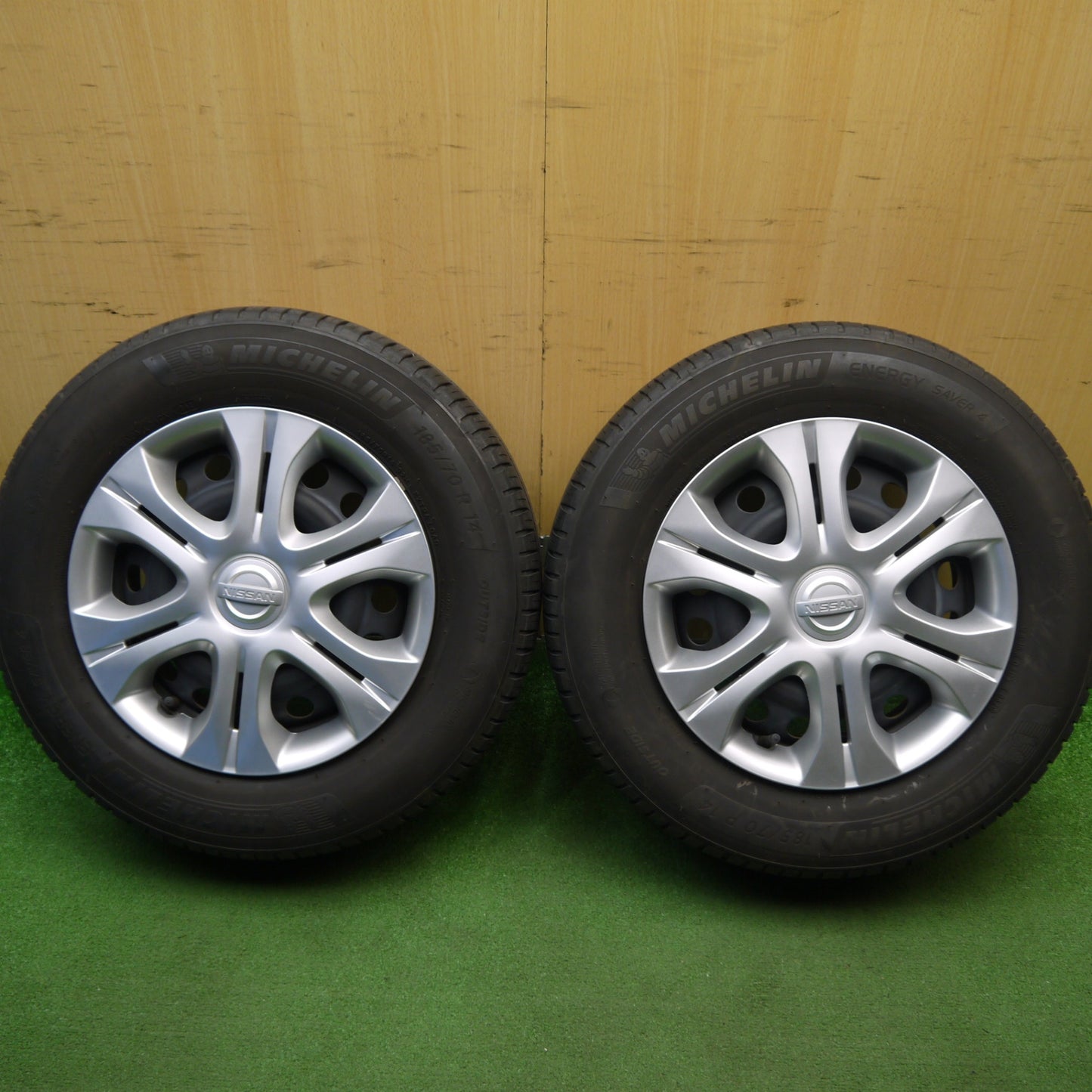 2本価格★日産 E12 ノート 純正 スチール 185/70R14 ミシュラン エナジーセイバー4 14インチ PCD100/4H★6040106Hノ
