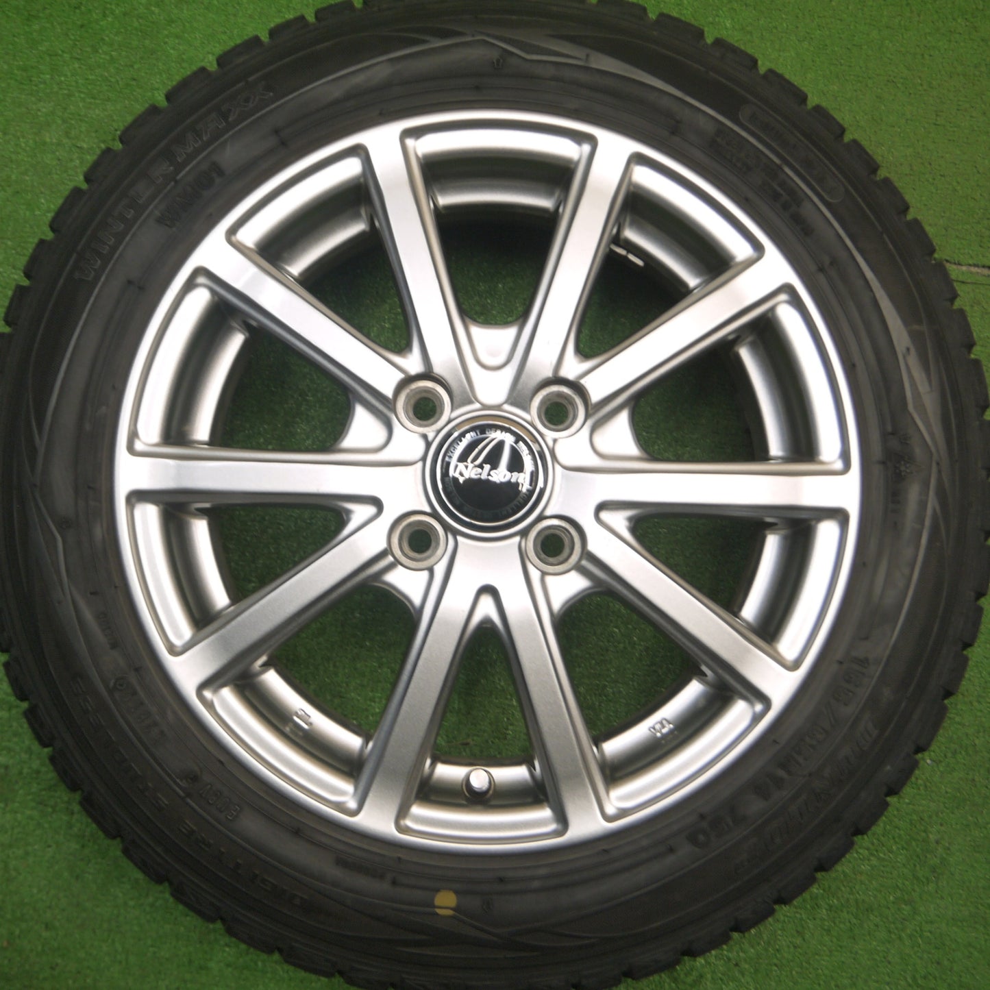 [送料無料] バリ溝！キレイ！9分★スタッドレス 155/65R14 ダンロップ ウインターマックス WM01 Nelson ネルソン 14インチ PCD100/4H★4120906Hス