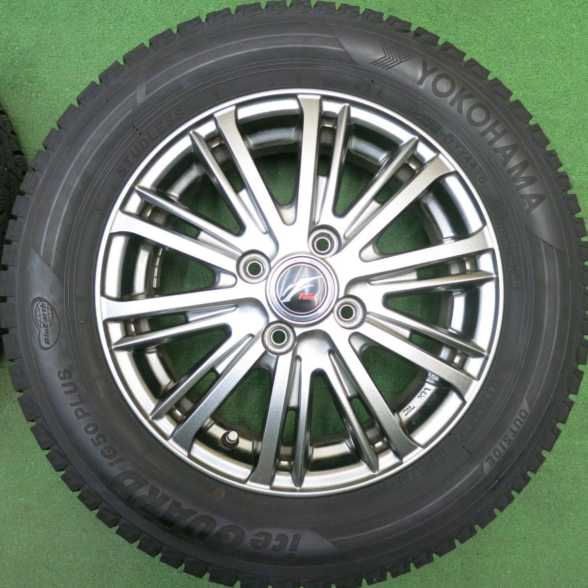 バリ溝！キレイ！9分★スタッドレス 165/70R14 ヨコハマ アイスガード iG50 プラス Fang ファング 14インチ PCD100/4H★6020513HAス