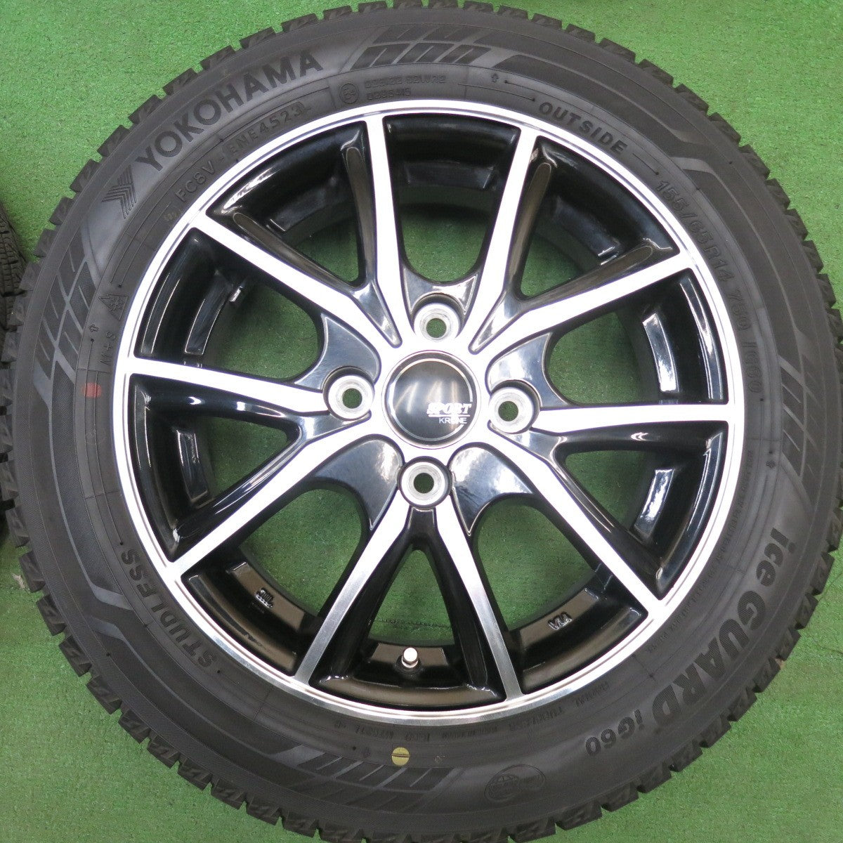 バリ溝！23年！9分★スタッドレス 155/65R14 ヨコハマ アイスガード iG60 SPORT KRONE スポルト クローネ 14インチ PCD100/4H★6041112HAス