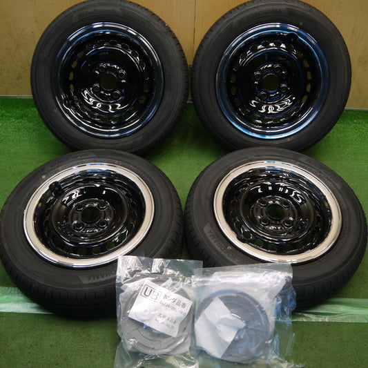 新車外し！26年！キャップ付き◎ホンダ N-BOX JOY 純正 スチール 155/65R14 ヨコハマ ブルーアース AE01K 14インチ Nボックス ジョイ PCD100/4H◎6091102Hノ