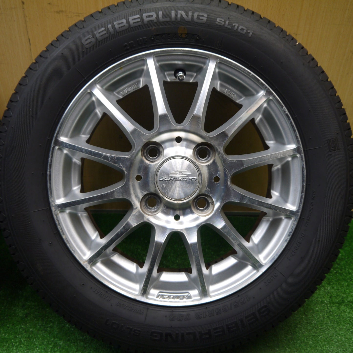 バリ溝！24年！ほぼ10分★155/65R13 セイバーリング SL101 SCHNEIDER シュナイダー 13インチ PCD100/4H★5110709Hノ