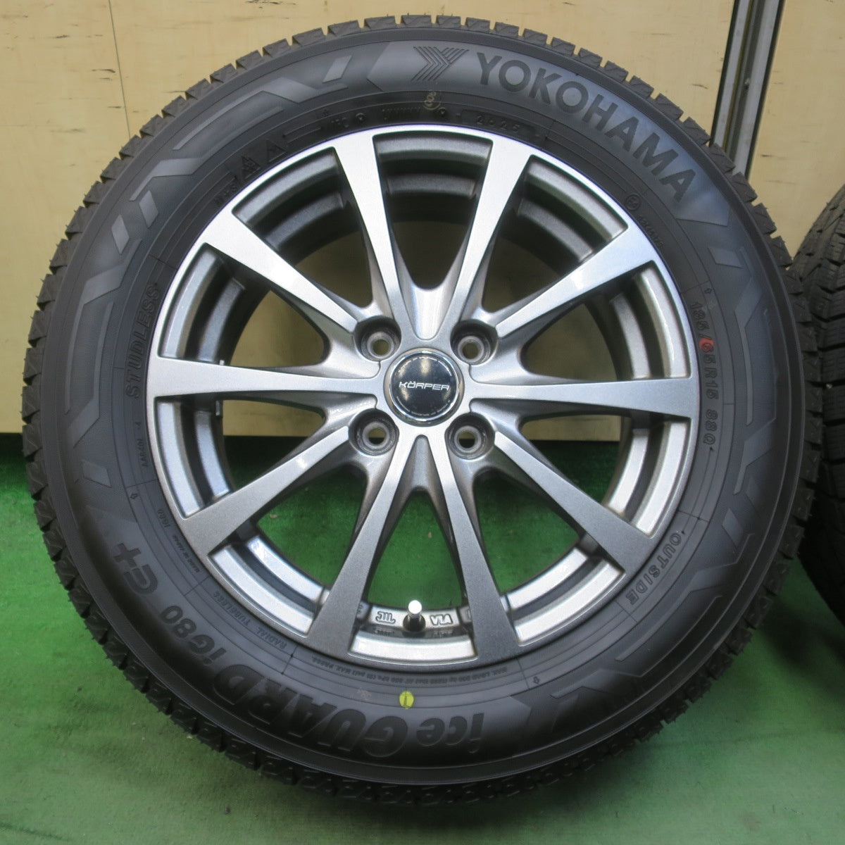 超バリ溝！25年！キレイ！ほぼ10分★スタッドレス 185/65R15 ヨコハマ アイスガード iG80 KORPER ケルパー 15インチ PCD100/4H★6031207イス