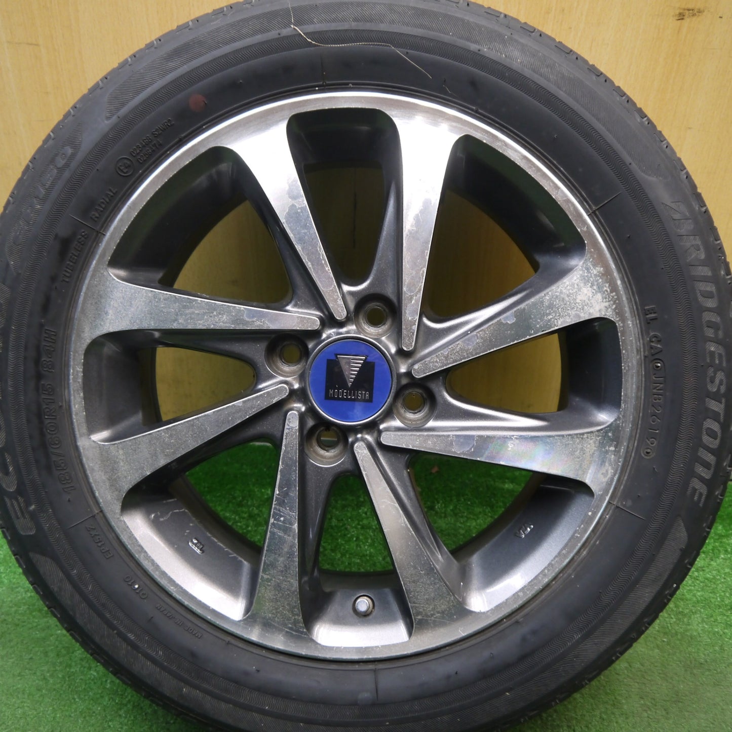 1本価格★MODELLISTA SpinAir Ⅱ ENKEI 185/60R15 ブリヂストン エコピア EP150 15インチ モデリスタ スピンエアー 2 エンケイ PCD100/4H★6020308Hノ