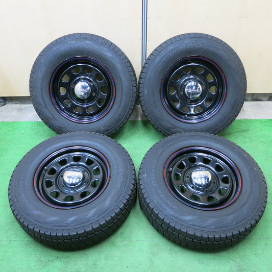 *送料無料* バリ溝！キレイ！9分★DAYTONA 195/80R15 107/105L スタッドレス ハンコック ウインター RW06 デイトナ PCD139.7/6H★4060502ナス