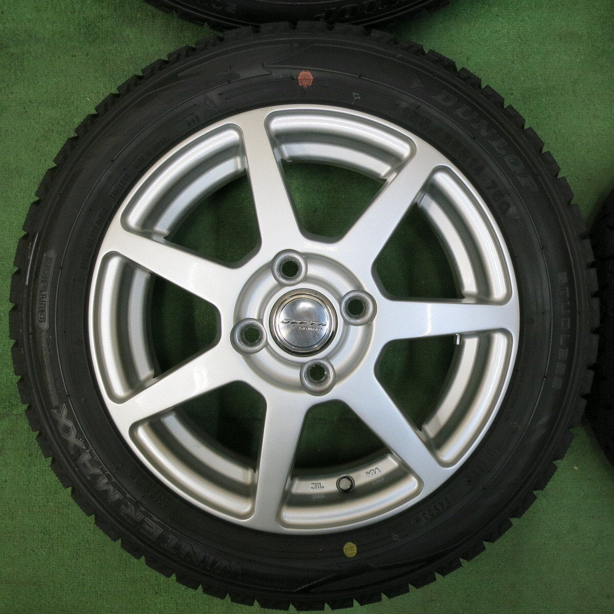 バリ溝！23年！ほぼ10分★スタッドレス 155/65R14 ダンロップ ウインターマックス WM02 WM01 DZETA LA STRADA 阿部商会 14インチ PCD100/4H★4120603SYス