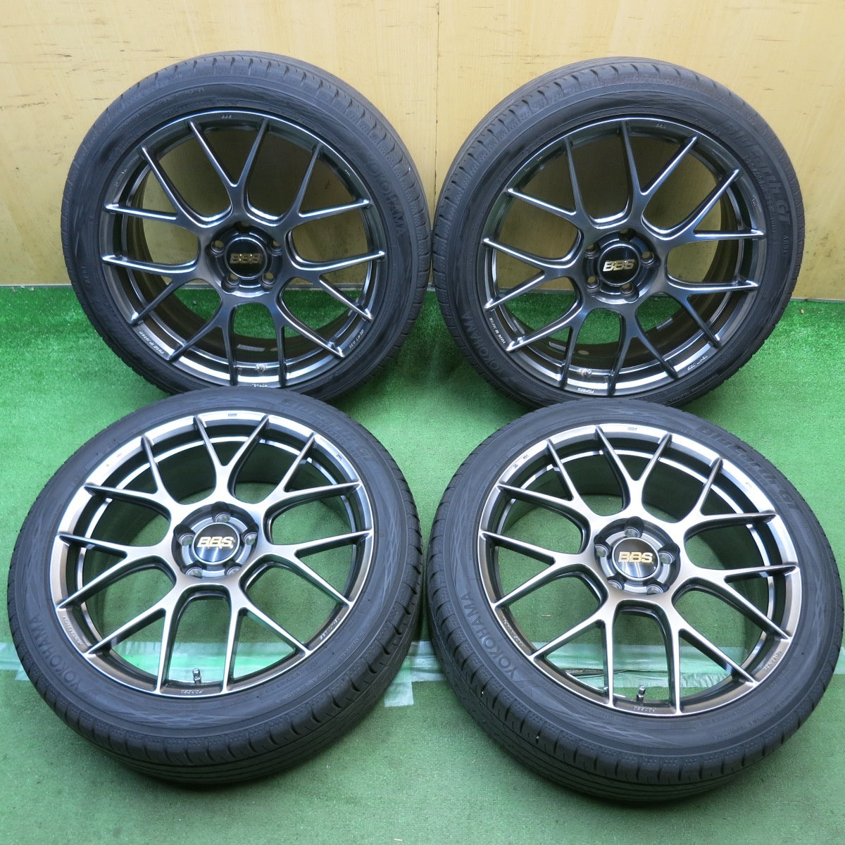 バリ溝！23年！キレイ！9分◎60系 プリウス 等 BBS RE-V7 035 鍛造 225/45R19 ヨコハマ BluEarth-GT AE51 ブルーアース 19インチ PCD114.3/5H◎6092701HAノ