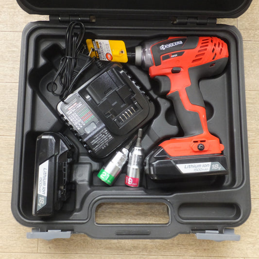 [送料無料] 美品★京セラ KYOCERA 充電式インパクトドライバー BID-1805 18V DC セット★