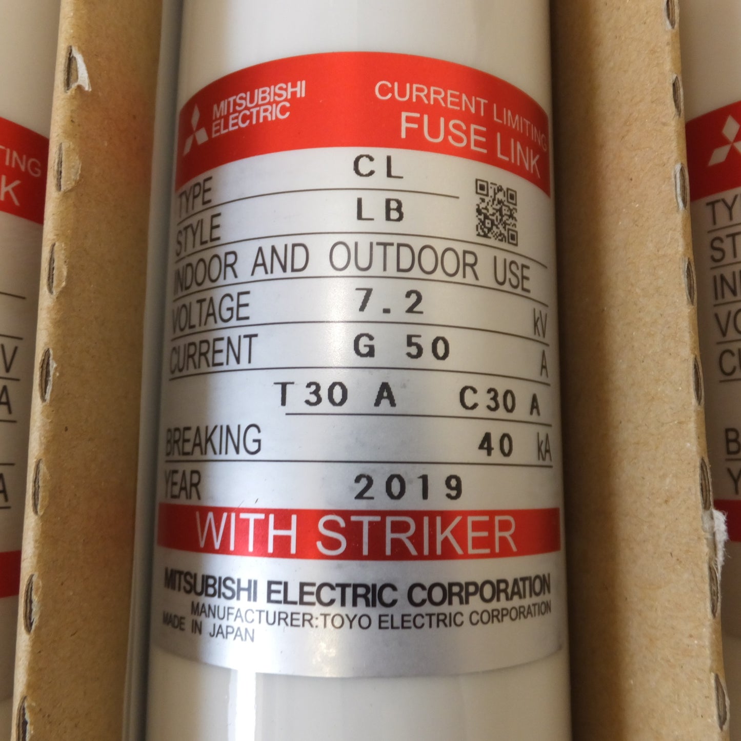 [送料無料] 未使用★三菱 MITSUBISHI 電力ヒューズ 限流ヒューズ CL-LB 7.2kV G50A T30A C30A 3本入★
