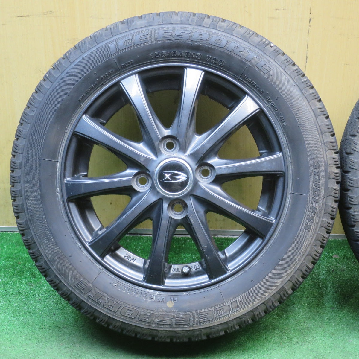 バリ溝！22年！8.5分◎スタッドレス 155/65R13 アイスエスポルテ Exsteer エクスター 13インチ PCD100/4H◎6072904NJス
