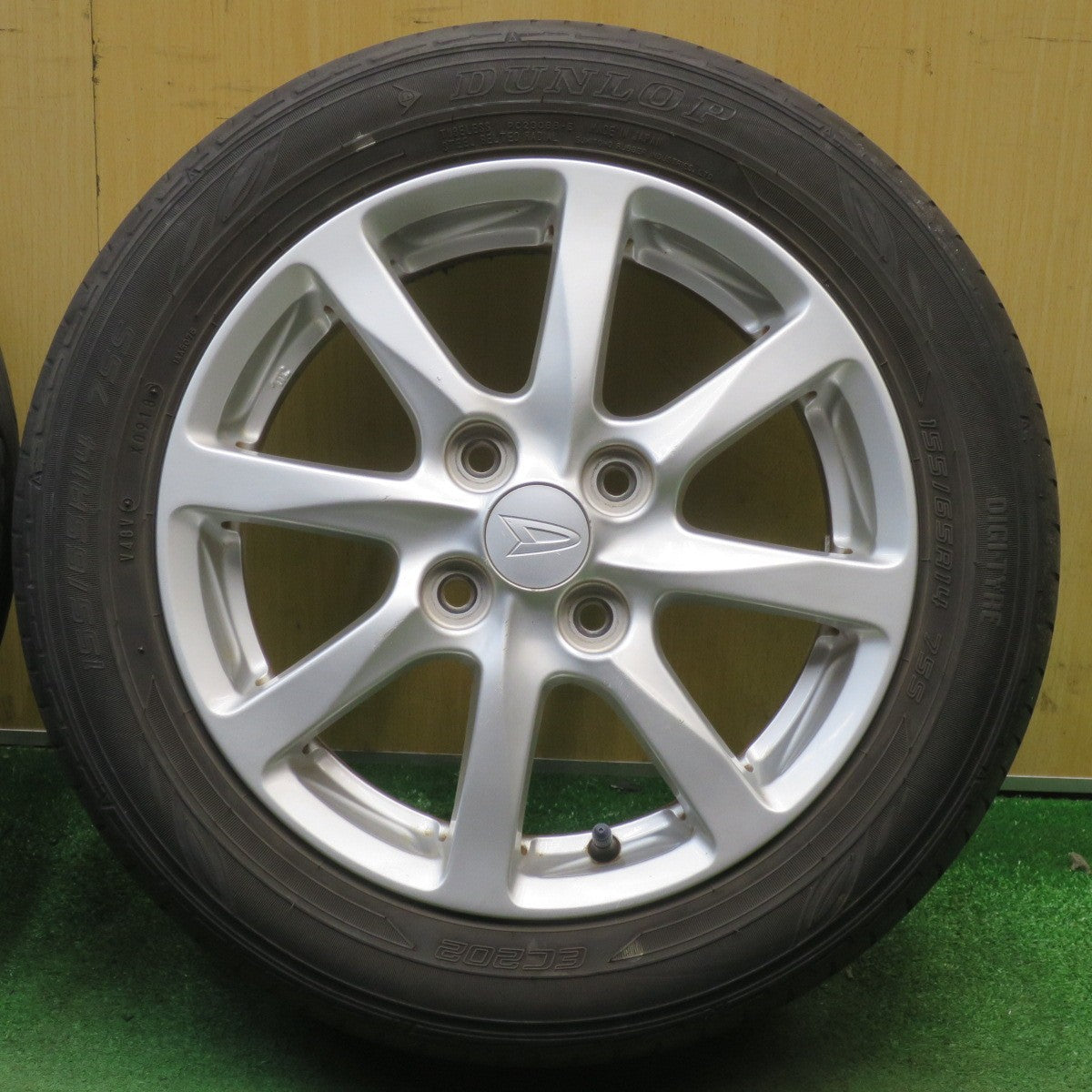 4本価格★ダイハツ タント ムーヴ 等 純正 155/65R14 ダンロップ EC202 14インチ PCD100/4H★6051811NJノ