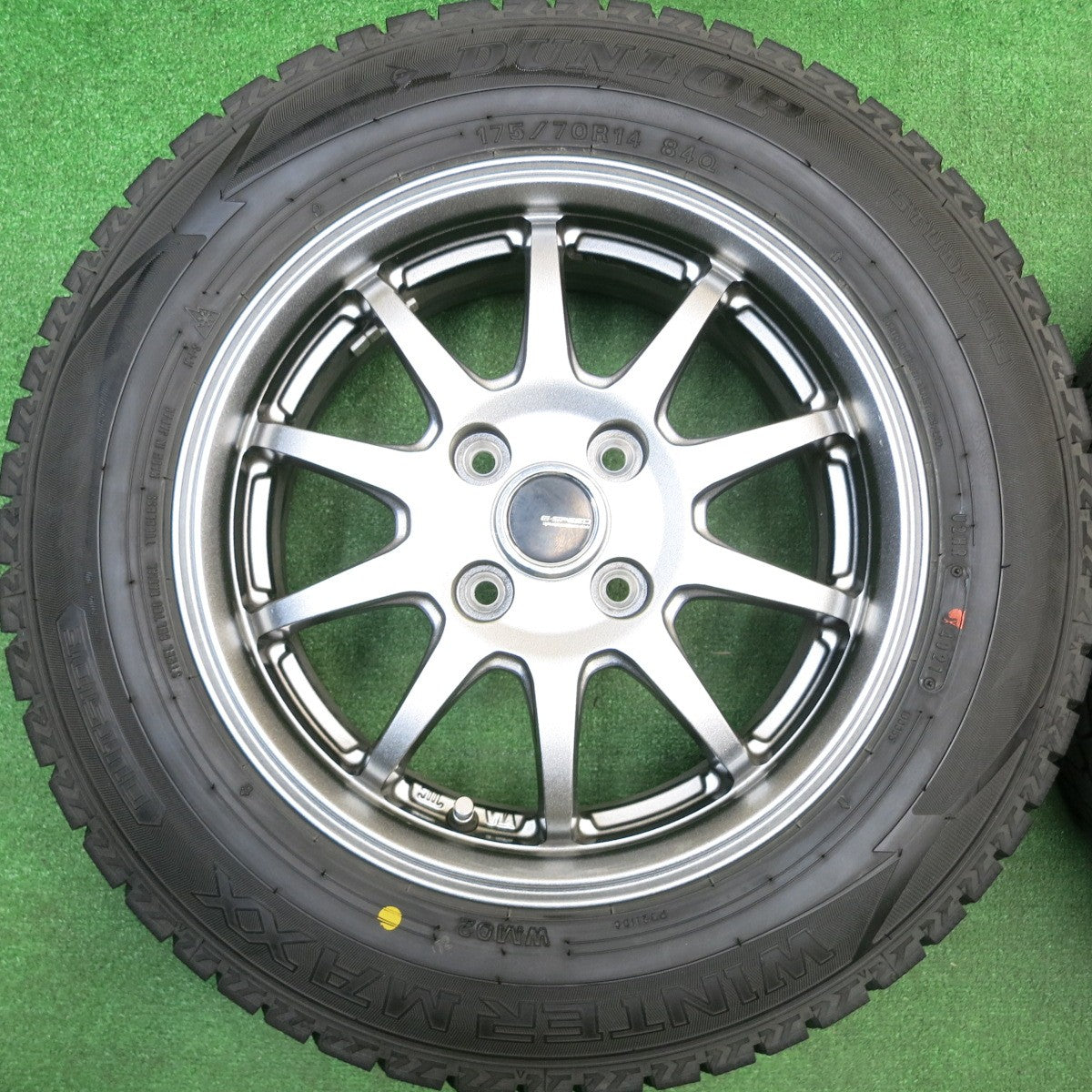 バリ溝！21年！キレイ！9.5分★スタッドレス 175/70R14 ダンロップ ウインターマックス WM02 G-SPEED Gスピード 14インチ PCD100/4H★5121301HAス