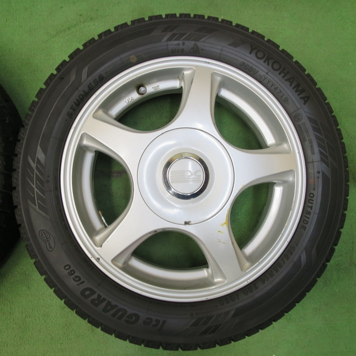 バリ溝！9.5分★スタッドレス 155/65R14 ヨコハマ アイスガード iG60 SX 社外 アルミ 14インチ PCD100 114.3/4H マルチ★5013118イス