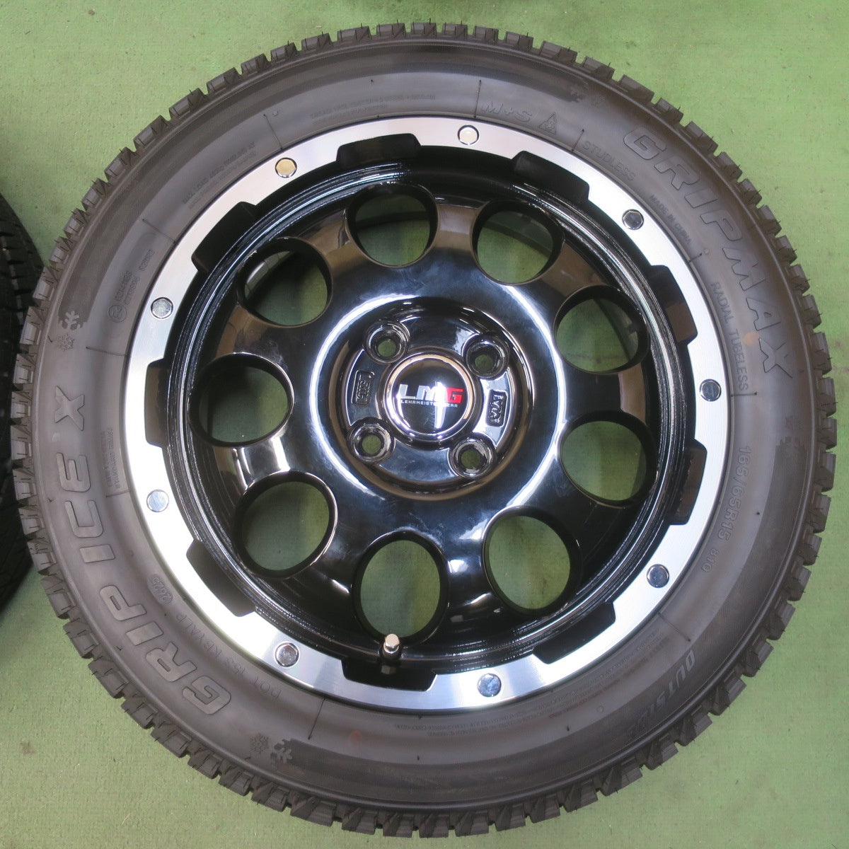 ほぼ未使用！25年！キレイ◎スタッドレス 165/65R15 グリップマックス GRIP ICE X LEHRMEISTER GEAR レアマイスター 軽サイズ タフト 等 15インチ PCD100/4H◎6092911イス