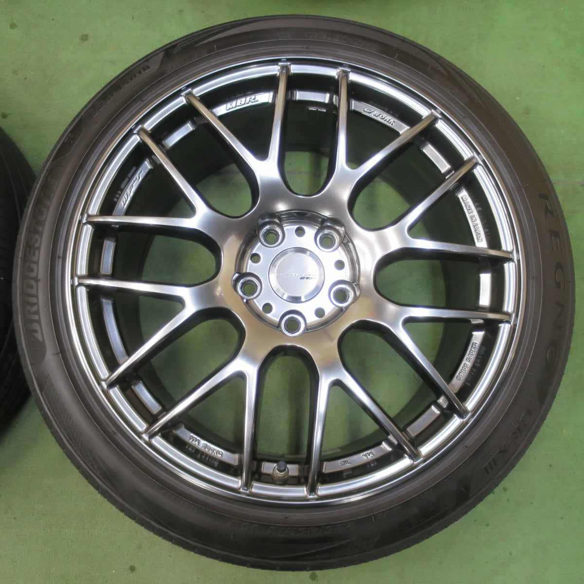 センサー付！バリ溝！23年！キレイ！9.5分★WORK EMOTION EMT-M8R 225/45R18 ブリヂストン レグノ GR-X3 ワーク エモーション 18インチ PCD114.3/5H★6011301イノ