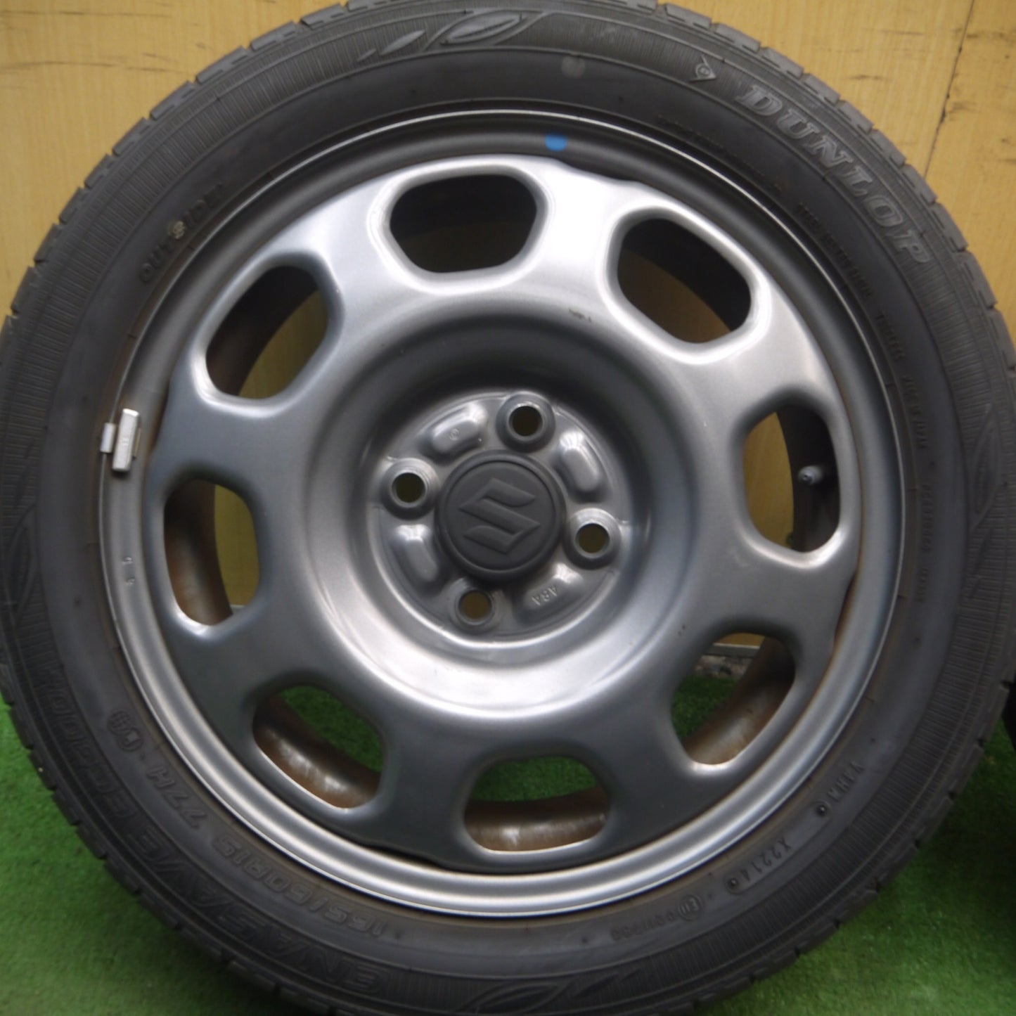 *送料無料* 4本価格★スズキ ハスラー 純正 スチール 165/60R15 ダンロップ エナセーブ EC300+ 15インチ PCD100/4H★4072305Hノ