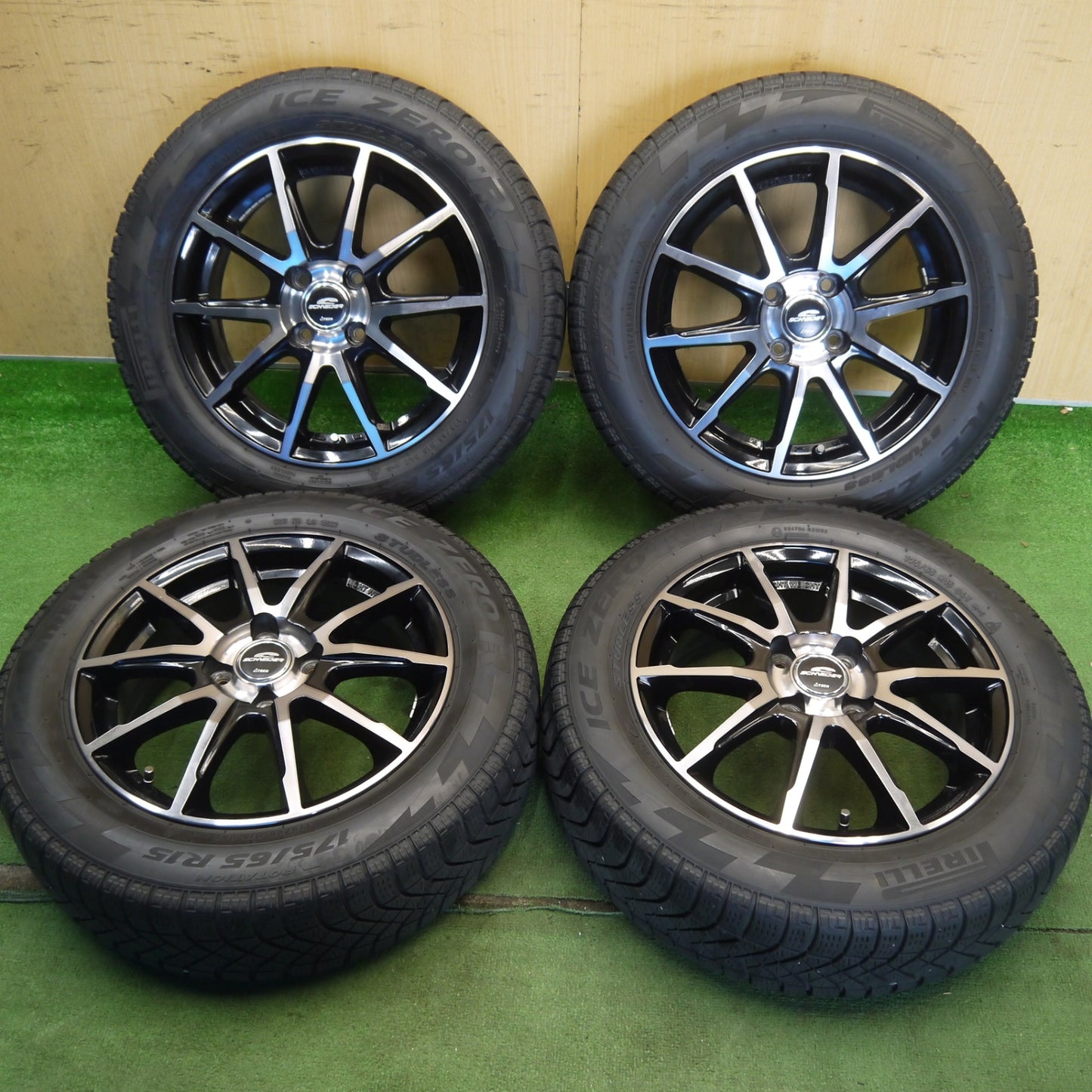 キレイ◎スタッドレス 175/65R15 ピレリ アイスゼロ FR SCHNEIDER ATECH シュナイダー 15インチ PCD100/4H◎6070806Hス