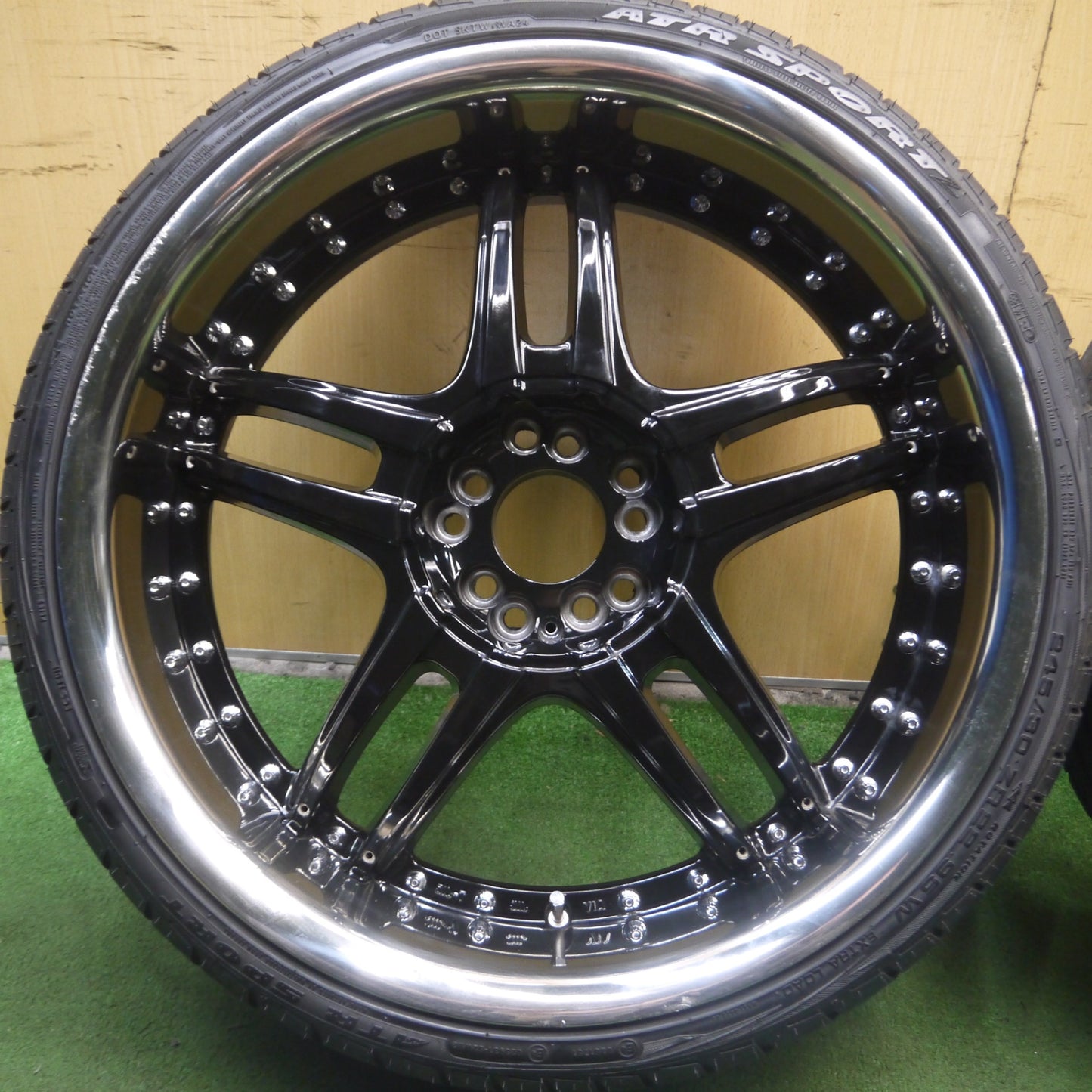 *送料無料* バリ溝！22年！ほぼ10分★ドンコルレオーネ DW398 245/30R22 ATR SPORT ファルケン アゼニス FK453 DON CORLEONE PCD114.3 127/5H★4030504Hノ
