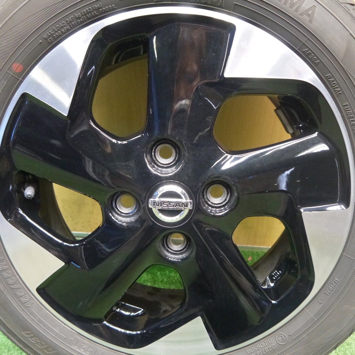 キレイ！1本★日産 デイズ ルークス 純正 155/65R14 ヨコハマ BluEarth-FE AE30 ブルーアース 14インチ PCD100/4H★6021009Hノ