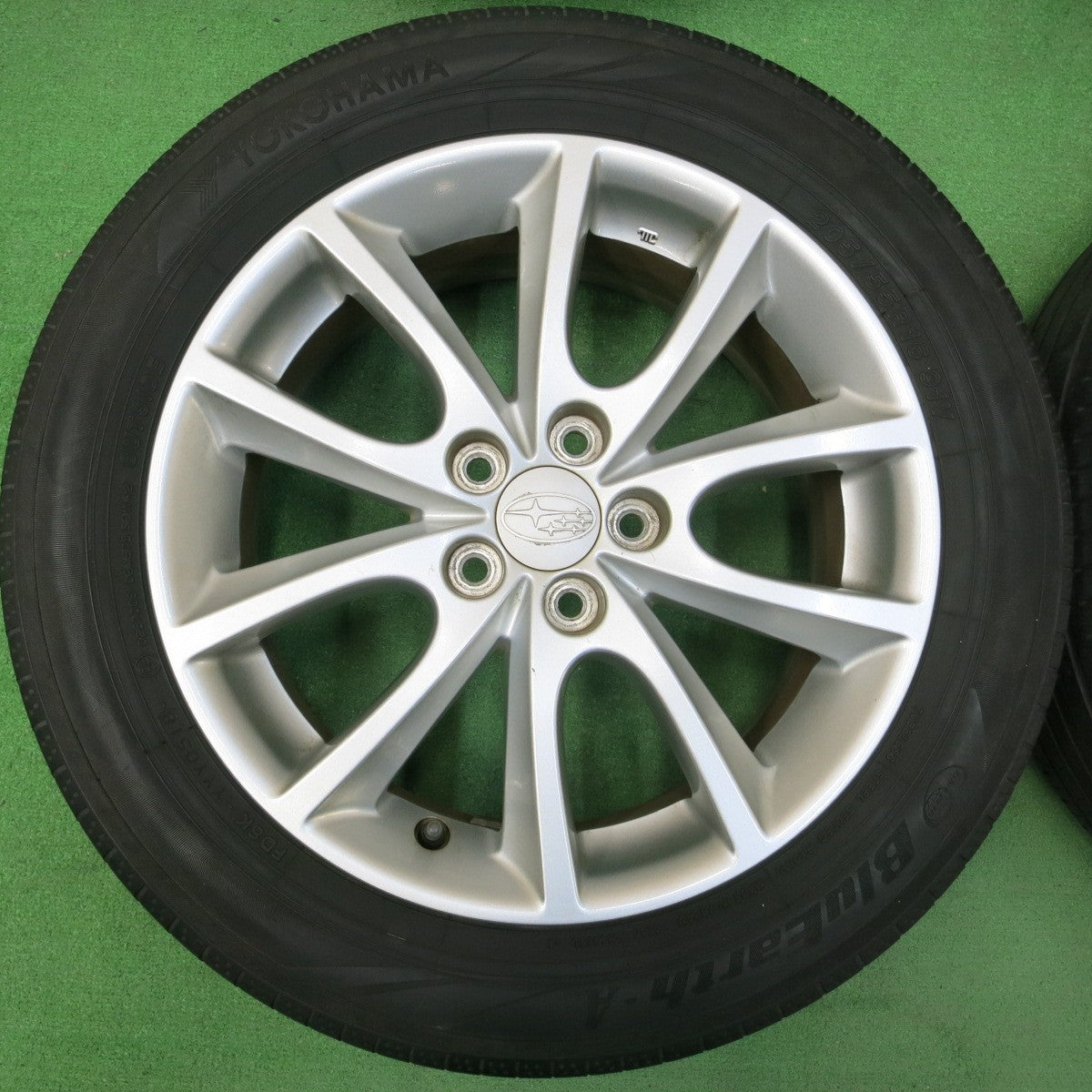 *送料無料* キレイ★スバル インプレッサ 純正 205/55R16 ヨコハマ BluEarth-A 16インチ PCD100/5H★4040604イノ