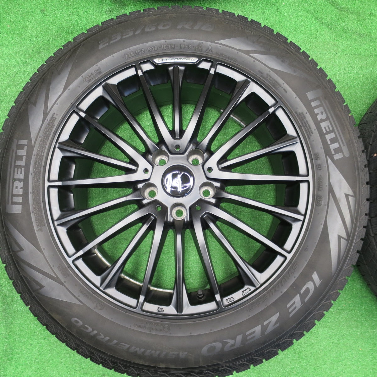 センサー付！バリ溝！23年！キレイ！9.5分★レクサス NX 等 Lehrmeister LF-FORCE 235/60R18 スタッドレス ピレリ アイスゼロ アシンメトリコ レアマイスター 18インチ PCD114.3/5H★6011001NKス