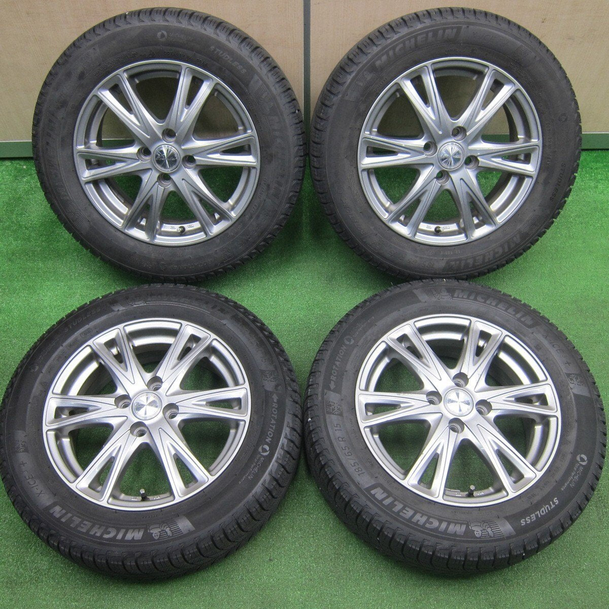 バリ溝！9.5分★スタッドレス 185/65R15 ミシュラン X-ICE3+ Exceeder エクシーダー 15インチ PCD100/4H★4121403TNス