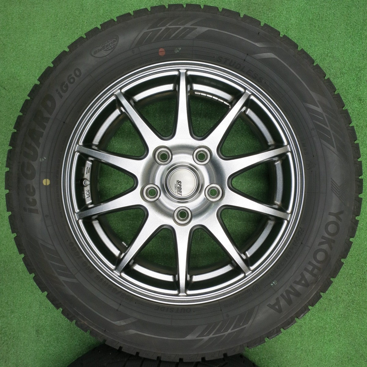 [送料無料] バリ溝！23年！キレイ！9.5分★スタッドレス 195/65R15 ヨコハマ アイスガード iG60 SPORT ABELIA 15インチ PCD114.3/5H★4111804NJス