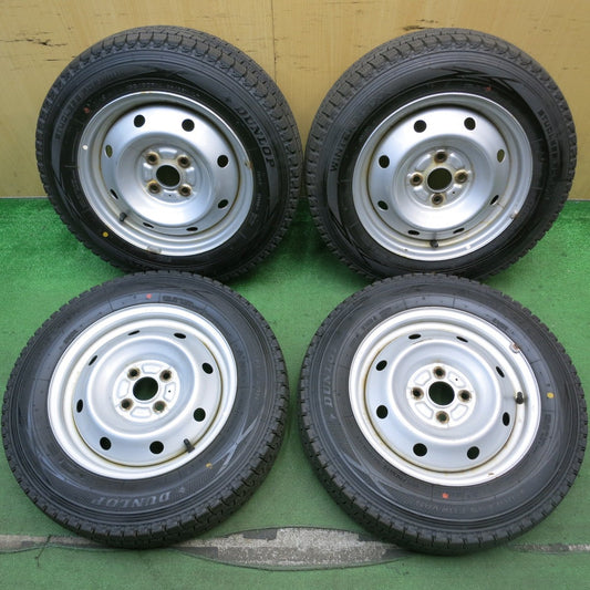バリ溝！9.5分★トヨタ サクシード 純正 TOPY スチール 155/80R14 88/86N スタッドレス ダンロップ ウインターマックス SV01 14インチ PCD100/4H★5080203HAス