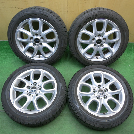 バリ溝！23年！9.5分★MINI F55 F56 ミニ クーパー 純正 195/55R16 スタッドレス ダンロップ ウインターマックス WM02 16インチ PCD112/5H★6043006HAス